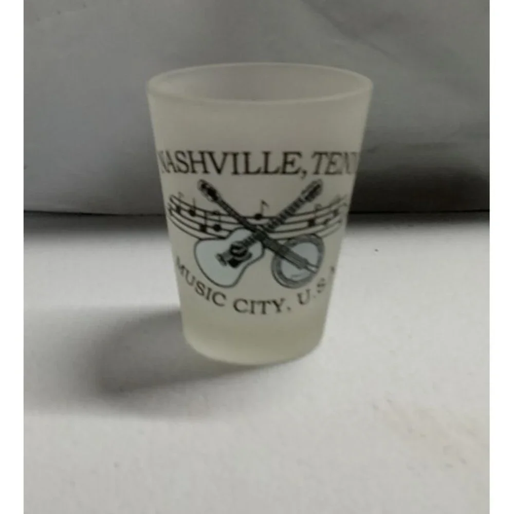 MUSIC CITY U.S.A. NASHVILLE TENN FROSTED SHOT GLASS